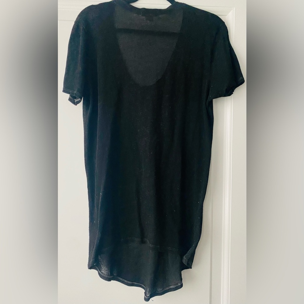HELMUT LANG ASYMMETRICAL HEM SHEER TEE - Picture 2 of 5